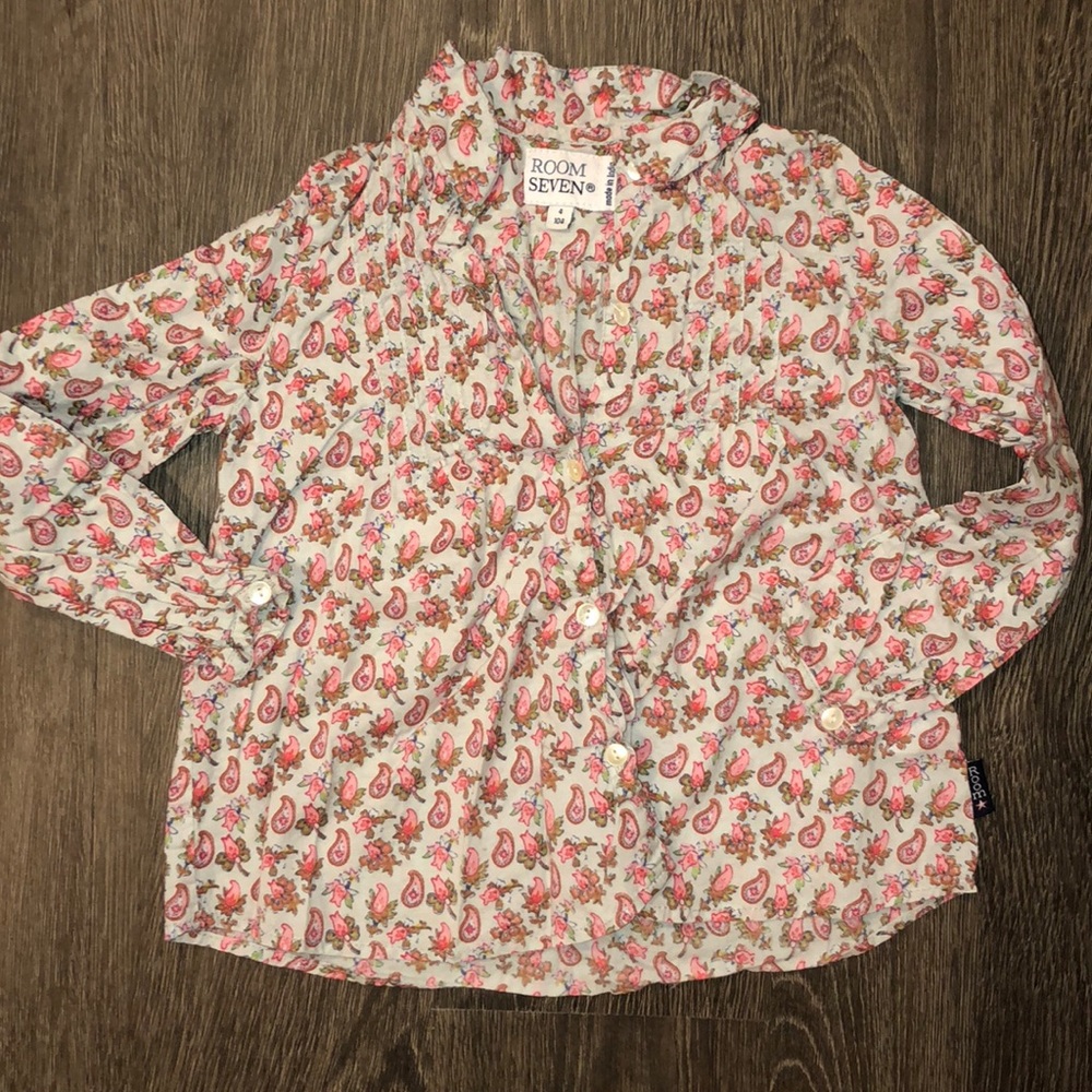 Room Seven Paisley Floral Button Down Blouse